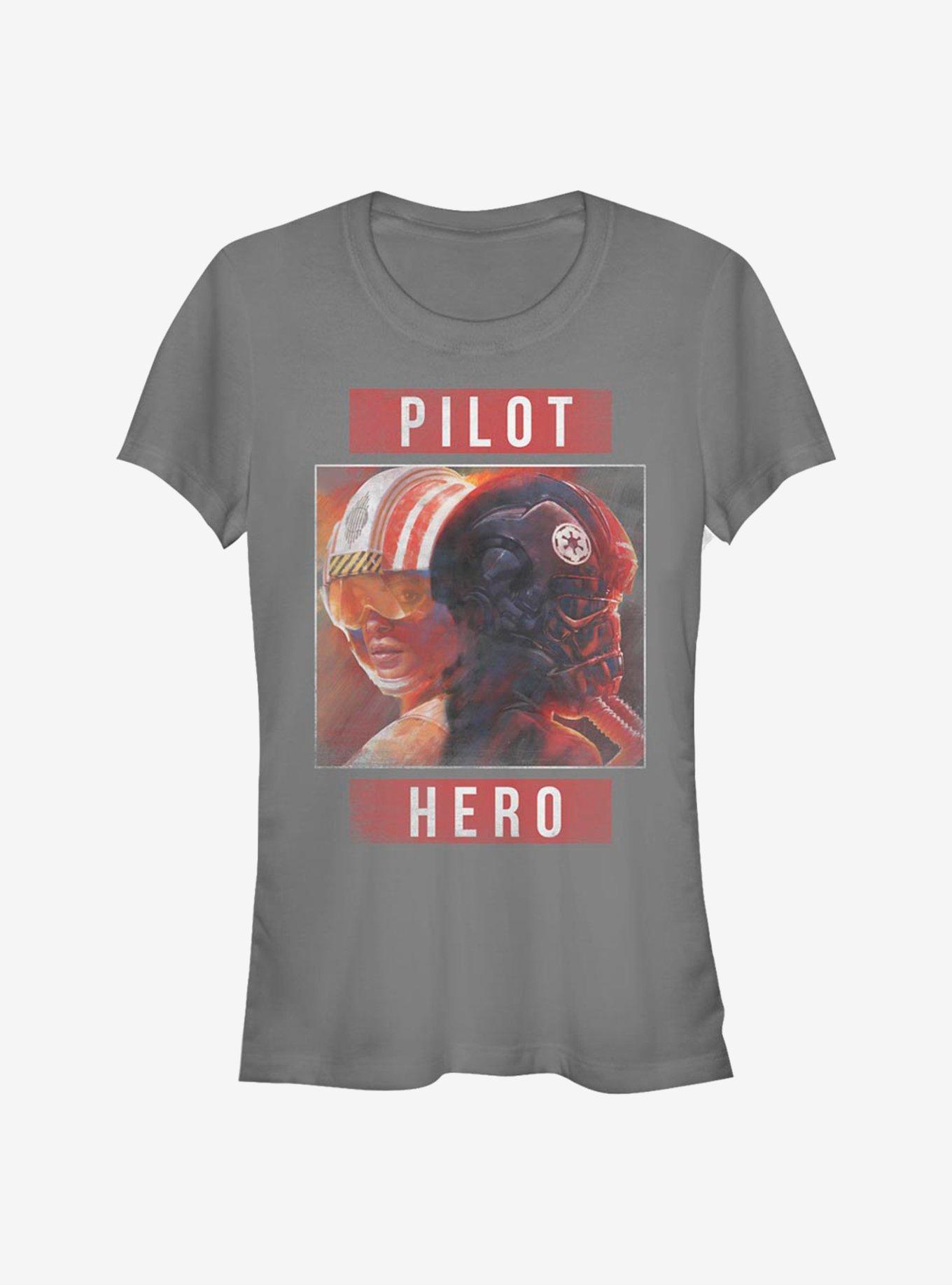 Star Wars Pilot Hero Girls T-Shirt, CHARCOAL, hi-res