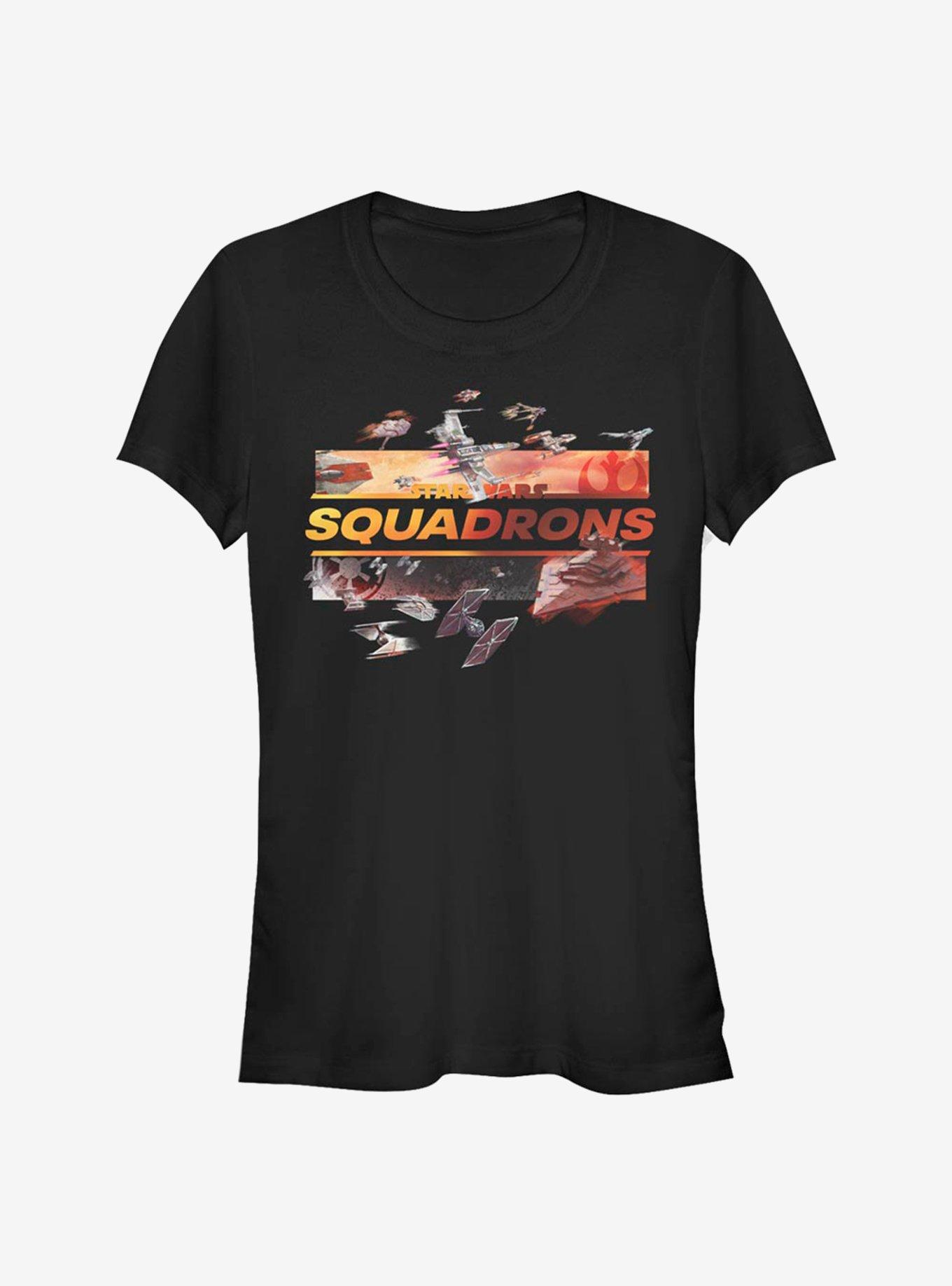 Star Wars Squadrons Ships Girls T-Shirt, BLACK, hi-res