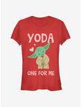 Star Wars Yoda One For Me Girls T-Shirt, RED, hi-res