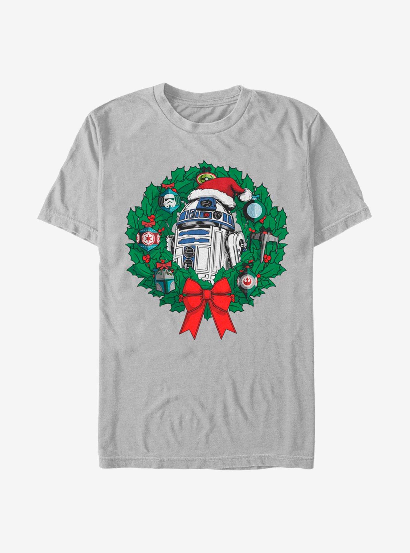 Star Wars Ornament Wreath T-Shirt, SILVER, hi-res