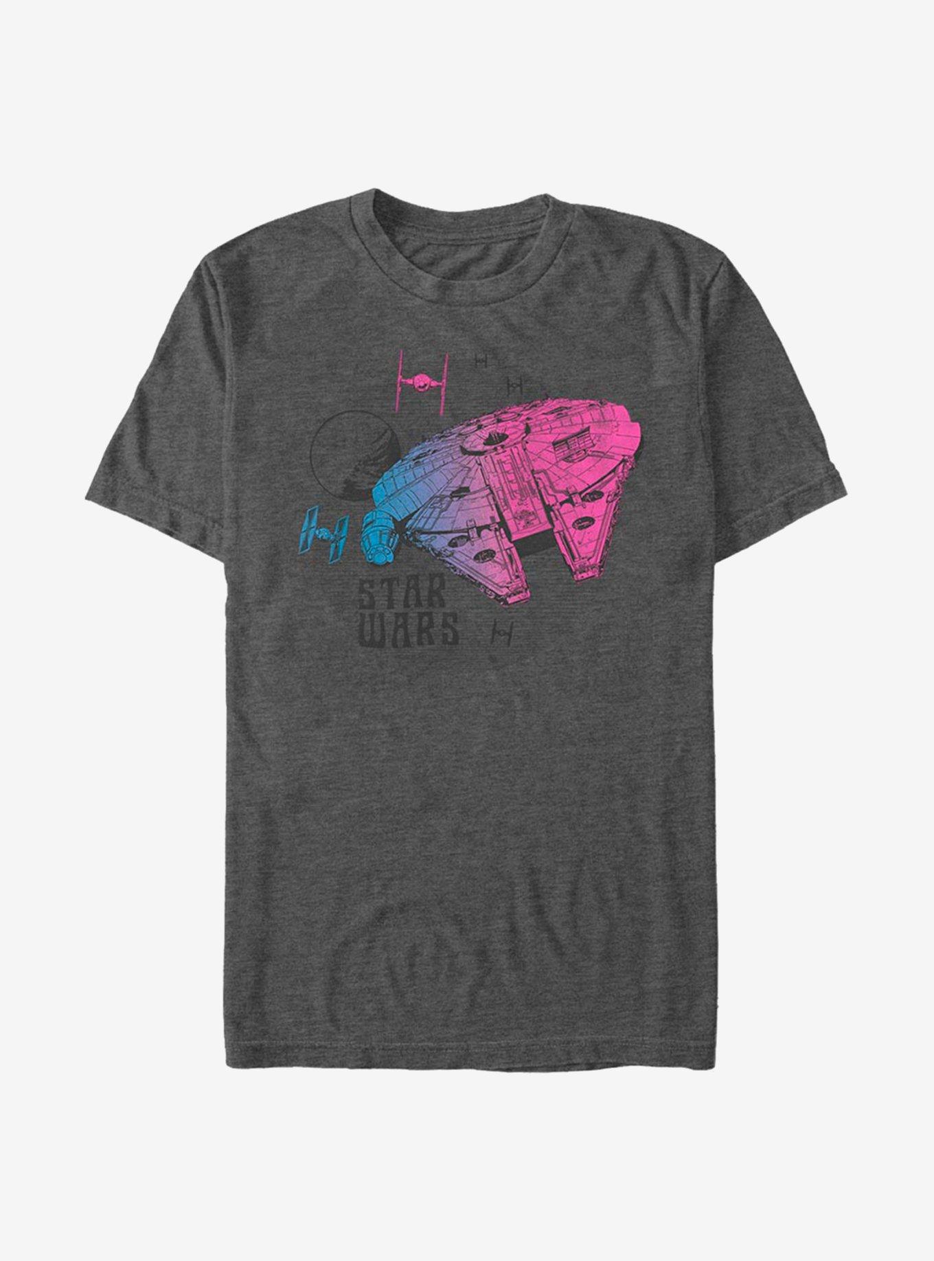 Star Wars: The Rise Of Skywalker Neon Ship T-Shirt, CHAR HTR, hi-res