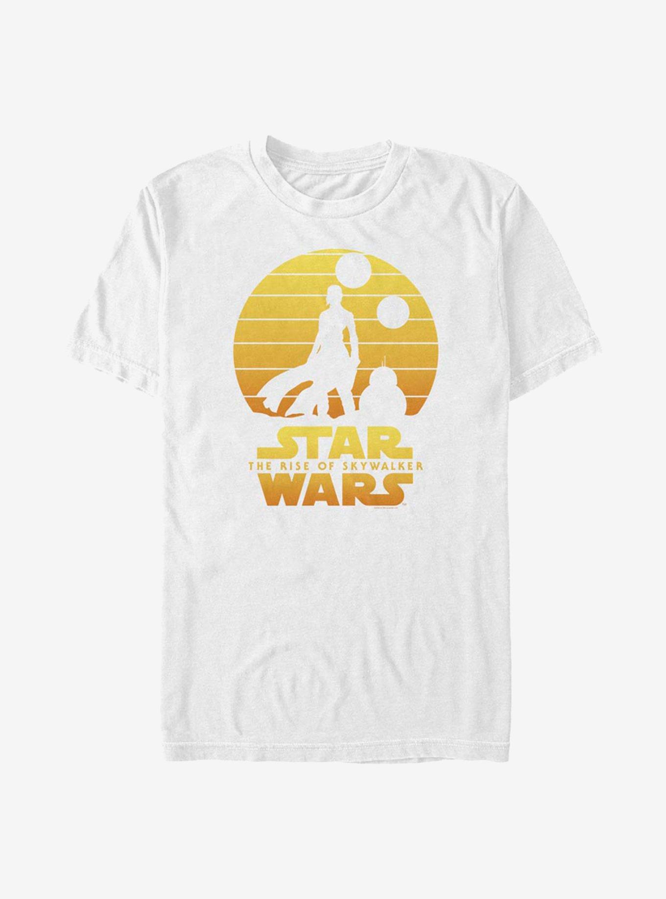 Star Wars: The Rise Of Skywalker Rey BB-8 Sunset T-Shirt, WHITE, hi-res