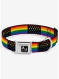 American Pride Flag Seatbelt Dog Collar, RAINBOW, hi-res