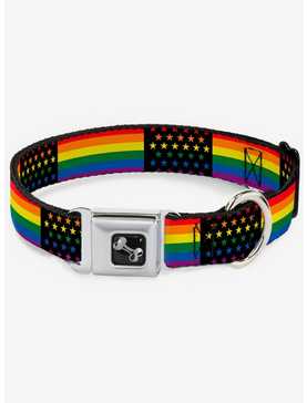 American Pride Flag Seatbelt Dog Collar, , hi-res