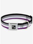 Asexual Flag Seatbelt Dog Collar, RAINBOW, hi-res