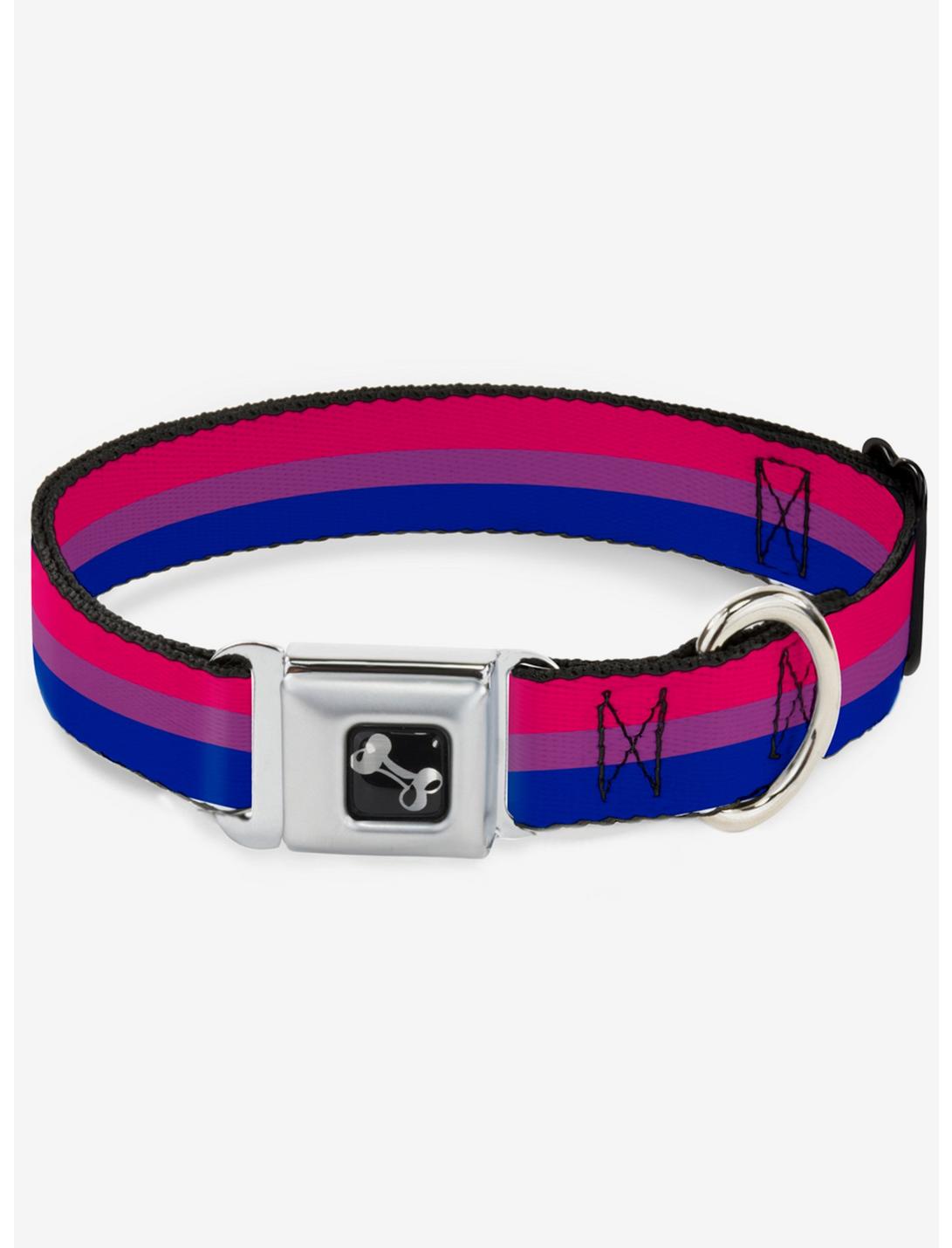 Bisexual Flag Seatbelt Dog Collar, RAINBOW, hi-res
