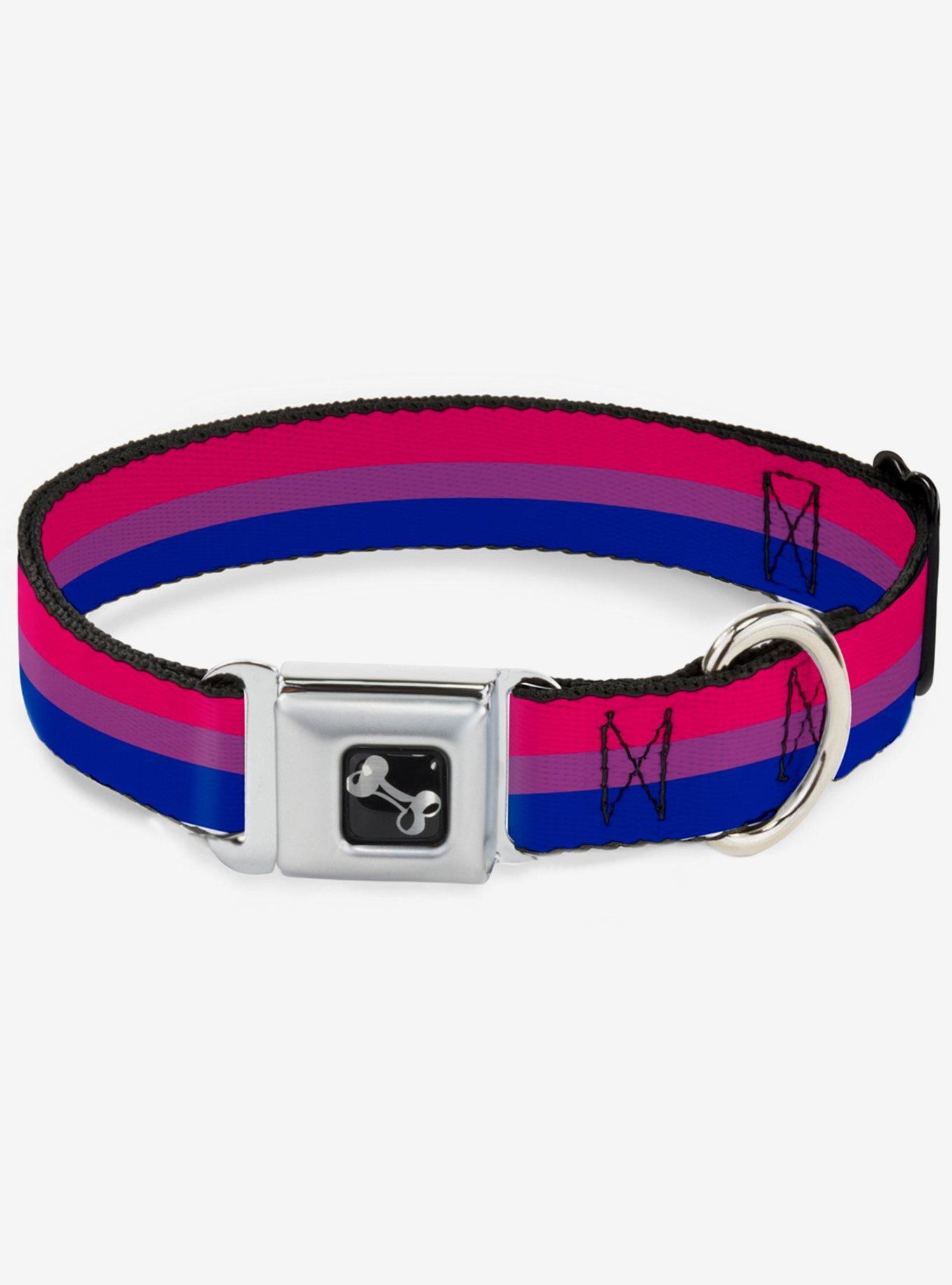 Bisexual Flag Seatbelt Dog Collar, , hi-res