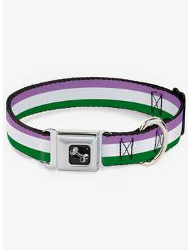 Genderqueer Flag Seatbelt Dog Collar, , hi-res