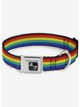 LGBTQ Pride Flag Seatbelt Dog Collar, RAINBOW, hi-res