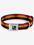 Weathered Rainbow Pride Flag Seatbelt Dog Collar, RAINBOW, hi-res
