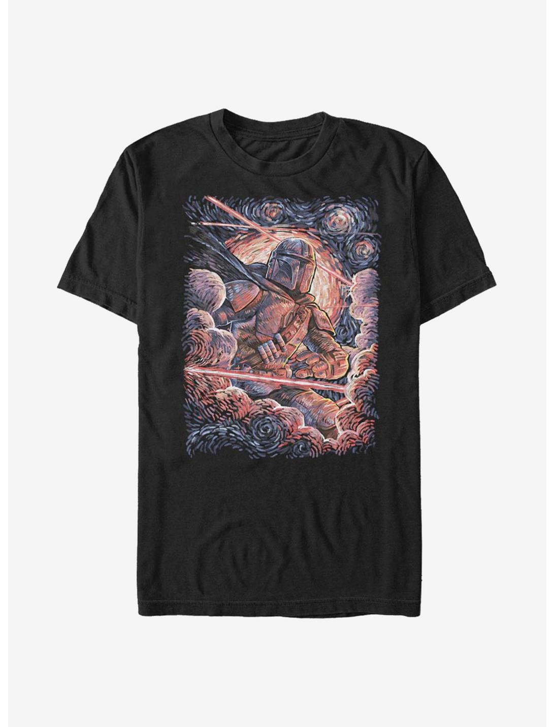 Star Wars The Mandalorian Painted Artistic T-Shirt, BLACK, hi-res
