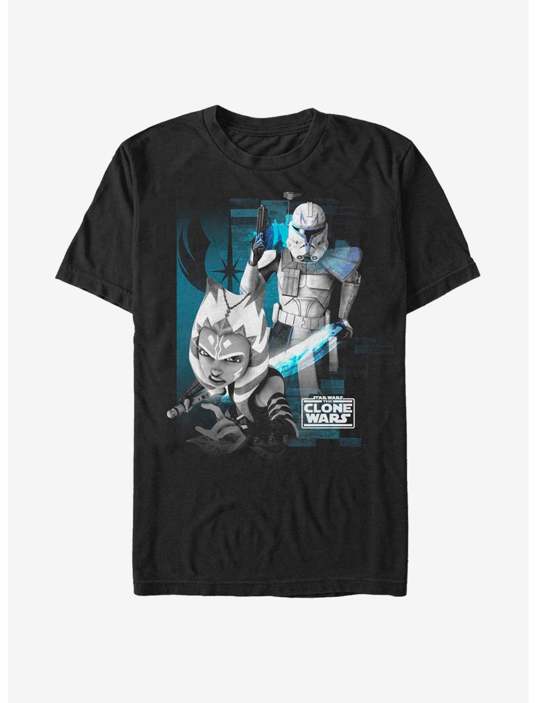 Star Wars: The Clone Wars Rex And Ahsoka Team Blue T-Shirt, BLACK, hi-res