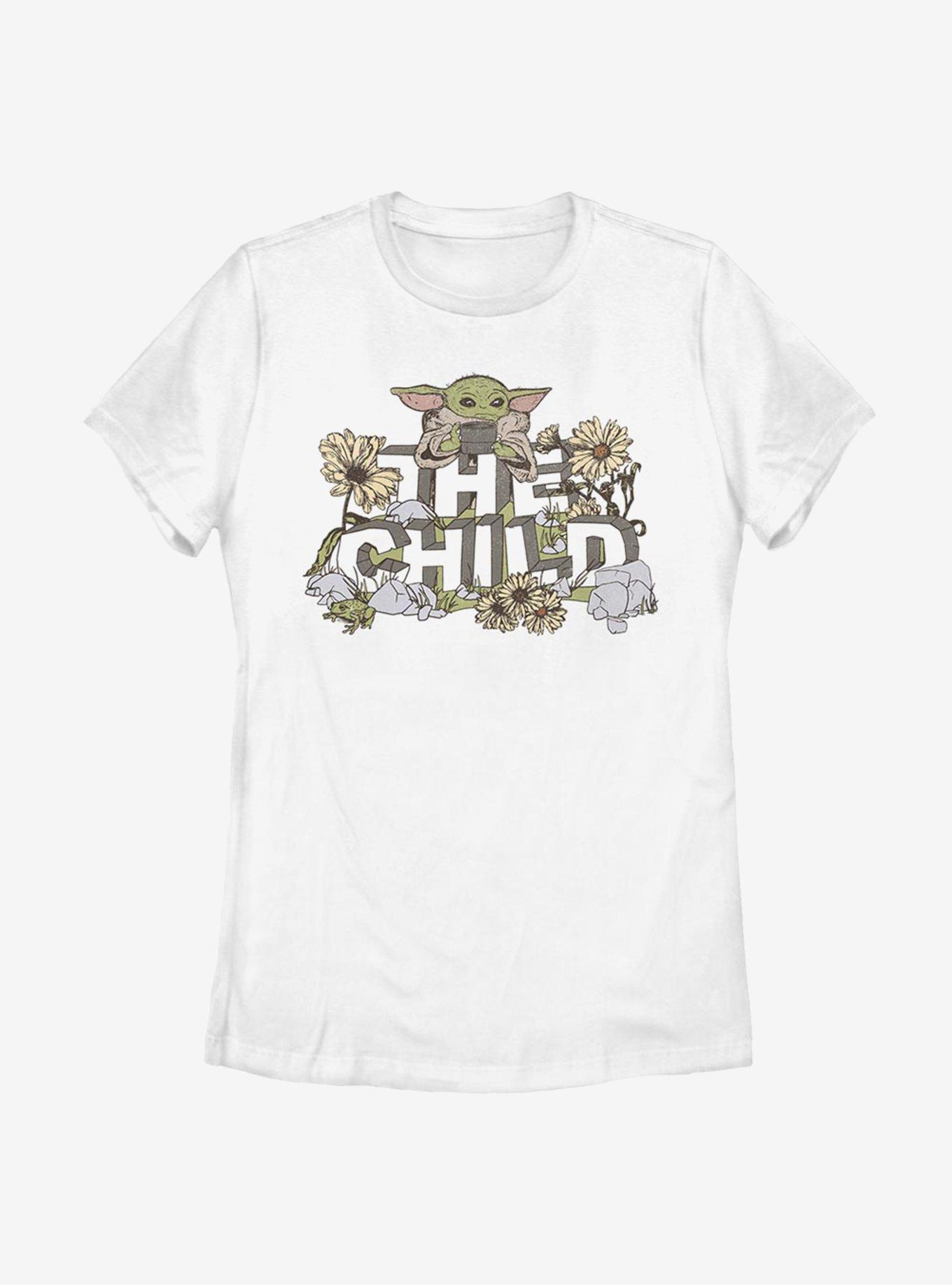 Star Wars The Mandalorian The Flower Child Womens T-Shirt, WHITE, hi-res