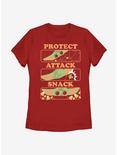 Star Wars The Mandalorian The Child Protect Attack Snack Womens T-Shirt, RED, hi-res