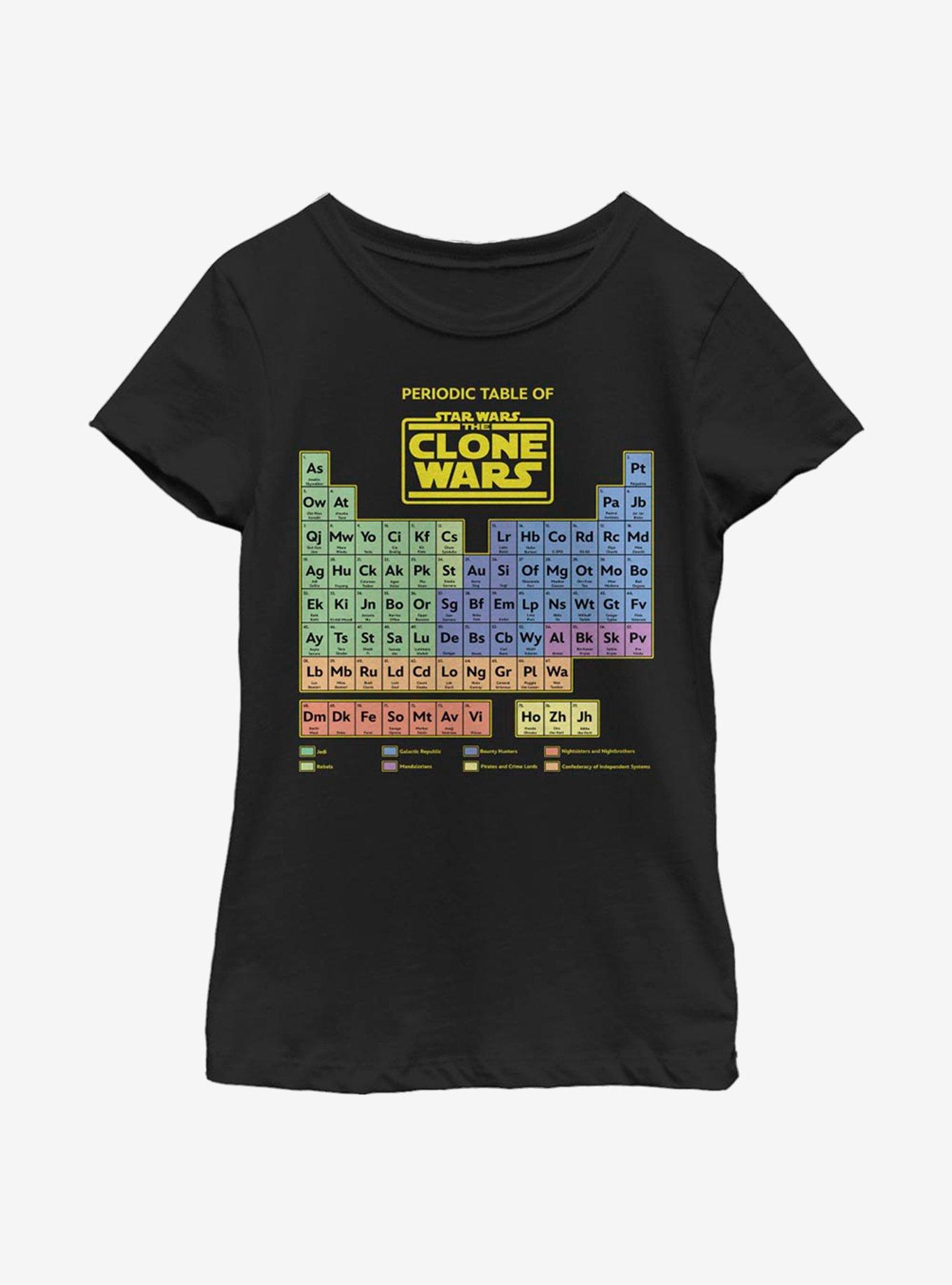 Star Wars: The Clone Wars Periodic Table Youth Girls T-Shirt, , hi-res