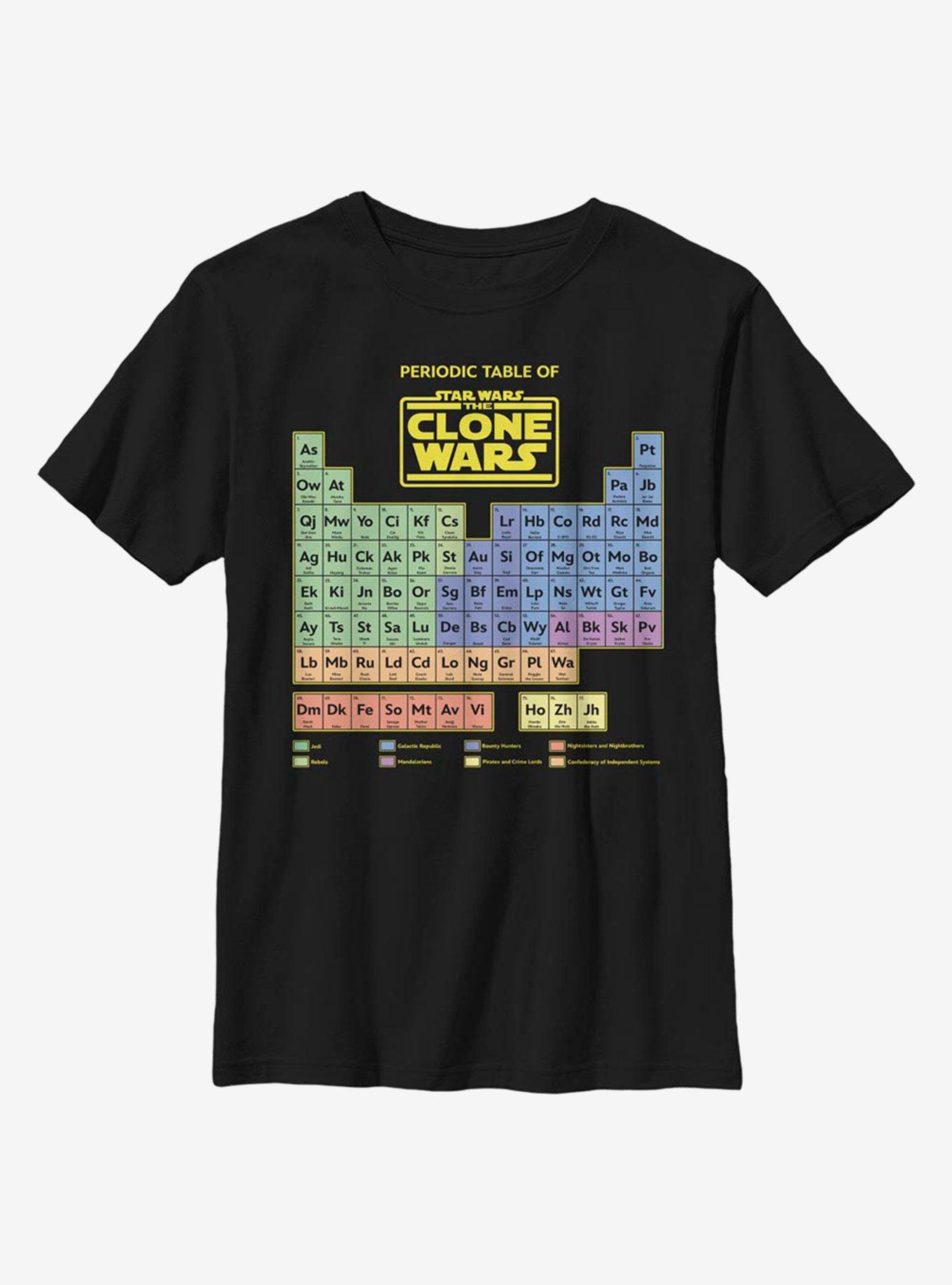 Star Wars: The Clone Wars Periodic Table Youth T-Shirt, BLACK, hi-res