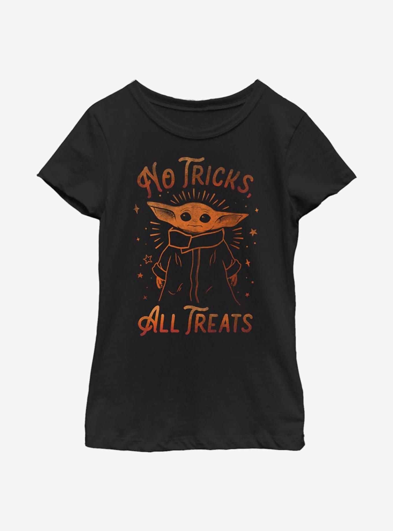 Star Wars The Mandalorian The Child No Tricks All Treats Youth Girls T-Shirt, BLACK, hi-res