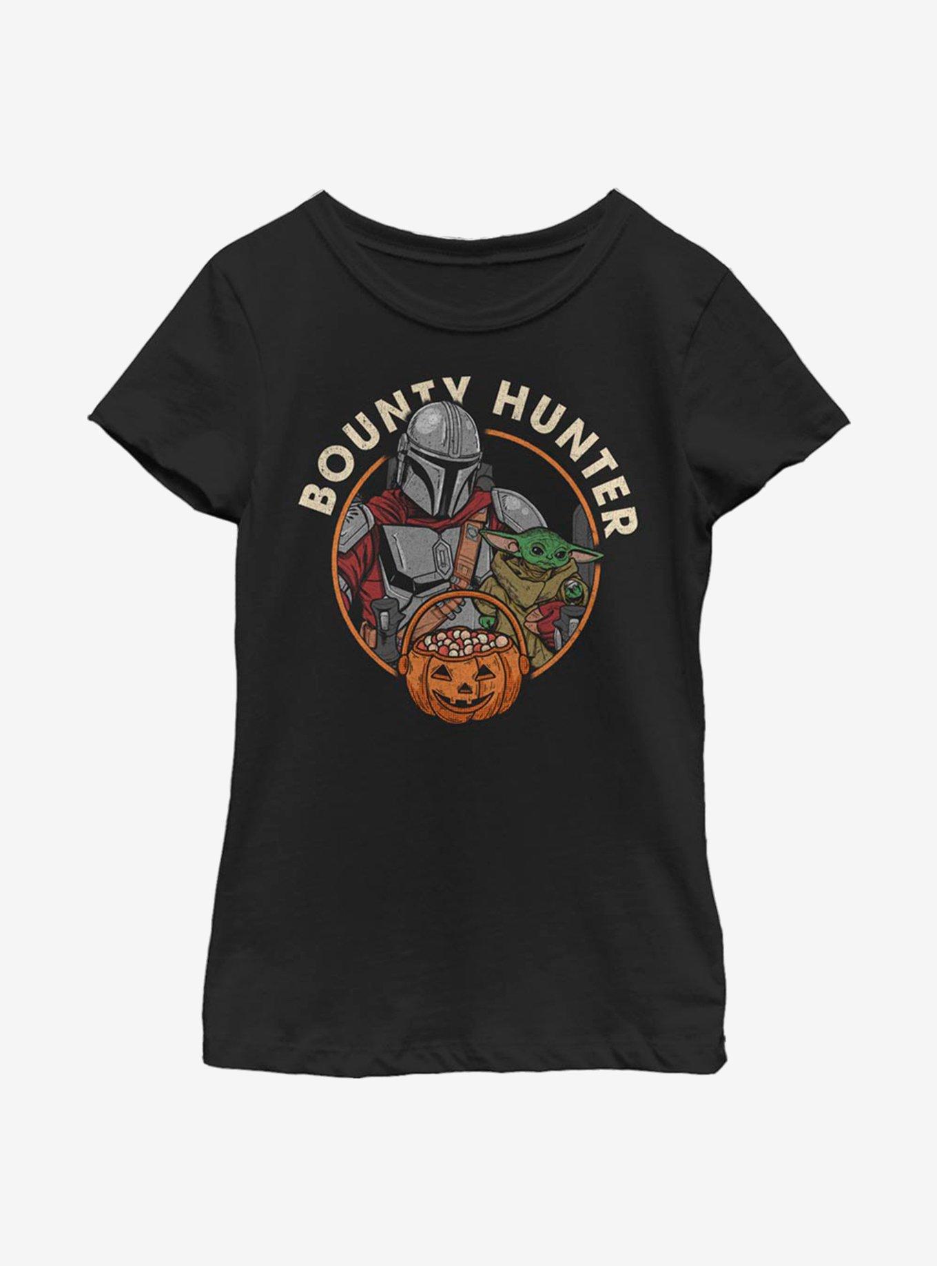 Star Wars The Mandalorian The Child Bounty Hunter Halloween Youth Girls T-Shirt, BLACK, hi-res