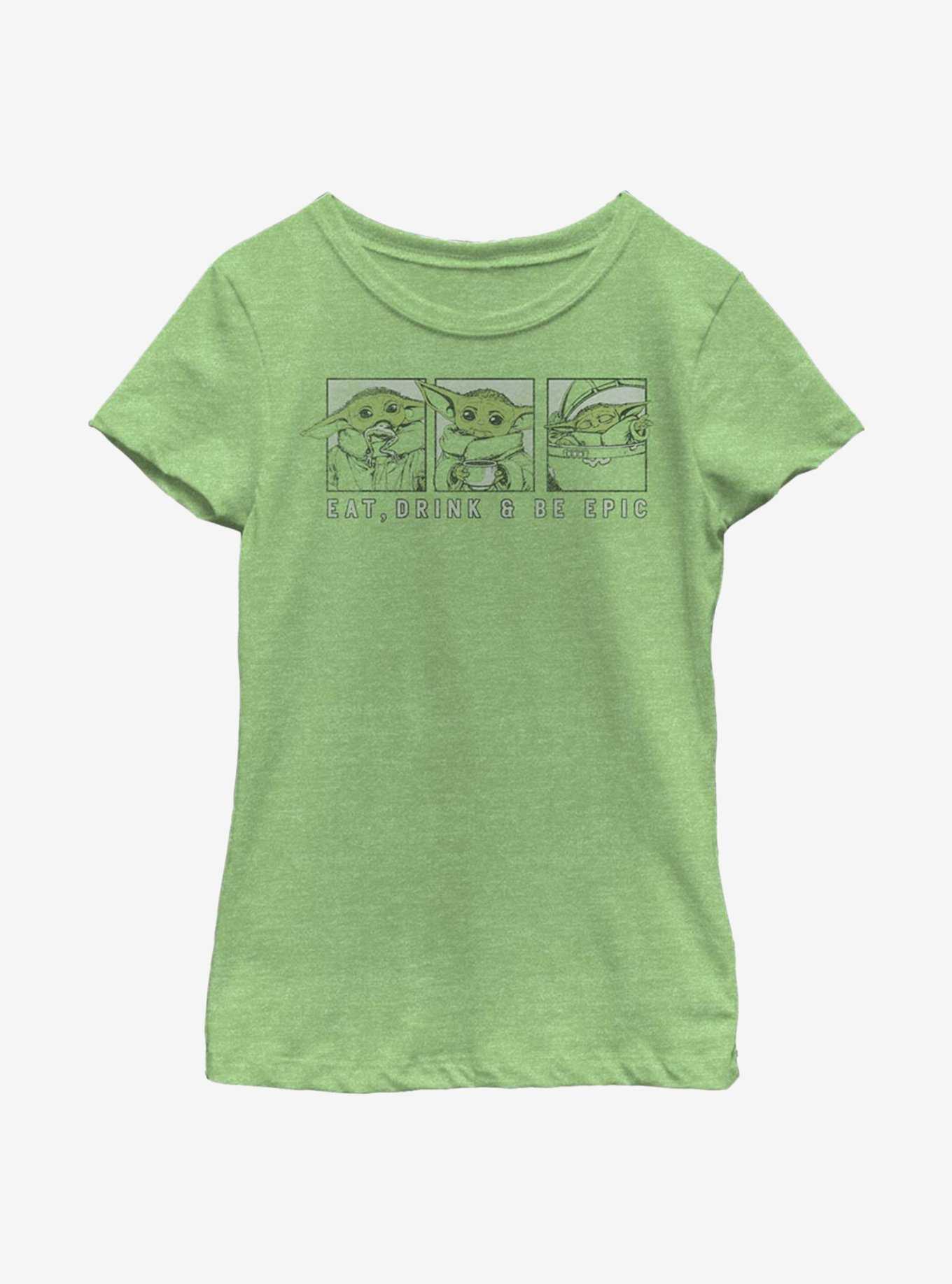 Star Wars The Mandalorian The Child Eat, Drink & Be Epic Youth Girls T-Shirt, , hi-res