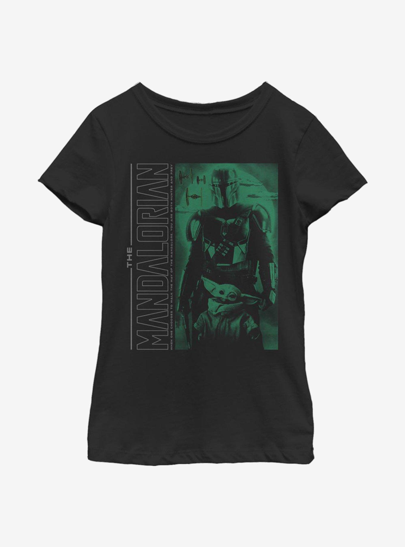 Star Wars The Mandalorian The Child Hunter And Prey Youth Girls T-Shirt, BLACK, hi-res