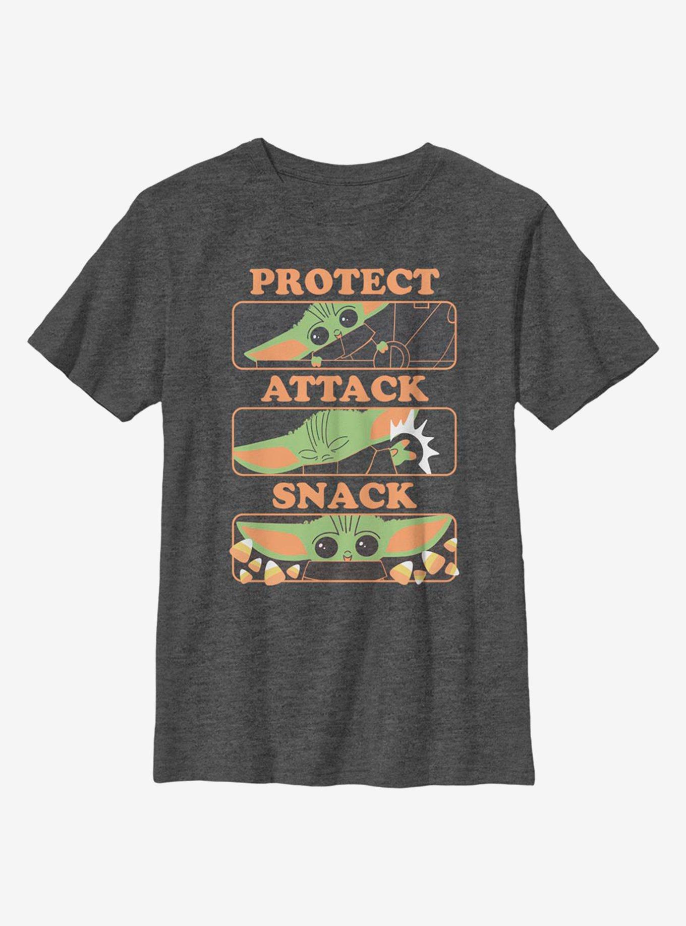 Star Wars The Mandalorian The Child Protect Attack Snack Youth T-Shirt, , hi-res