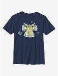 Star Wars The Mandalorian The Child Snow Angel Youth T-Shirt, NAVY, hi-res