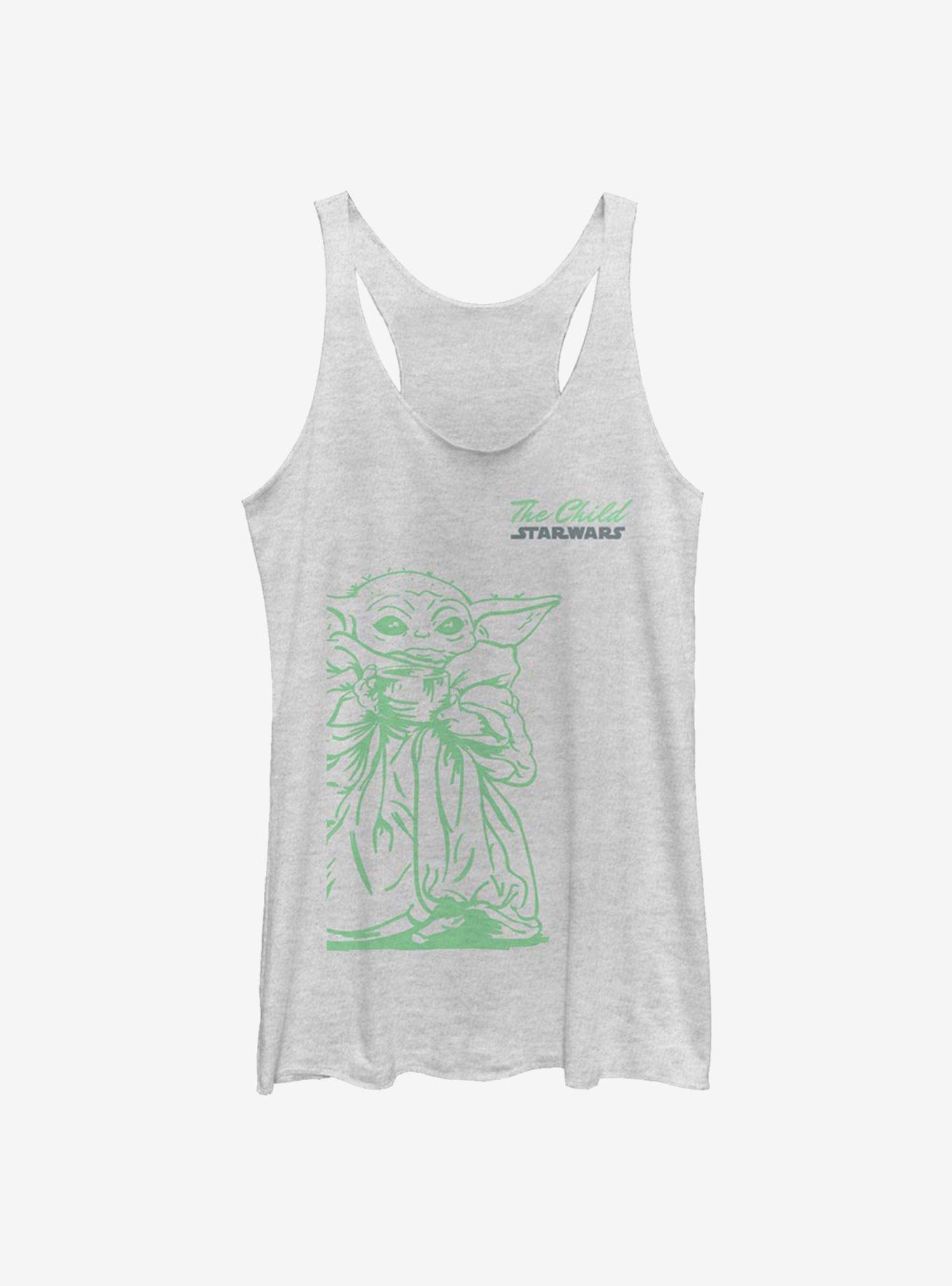 Star Wars The Mandalorian The Child Sipping Sketch Womens Tank Top, , hi-res