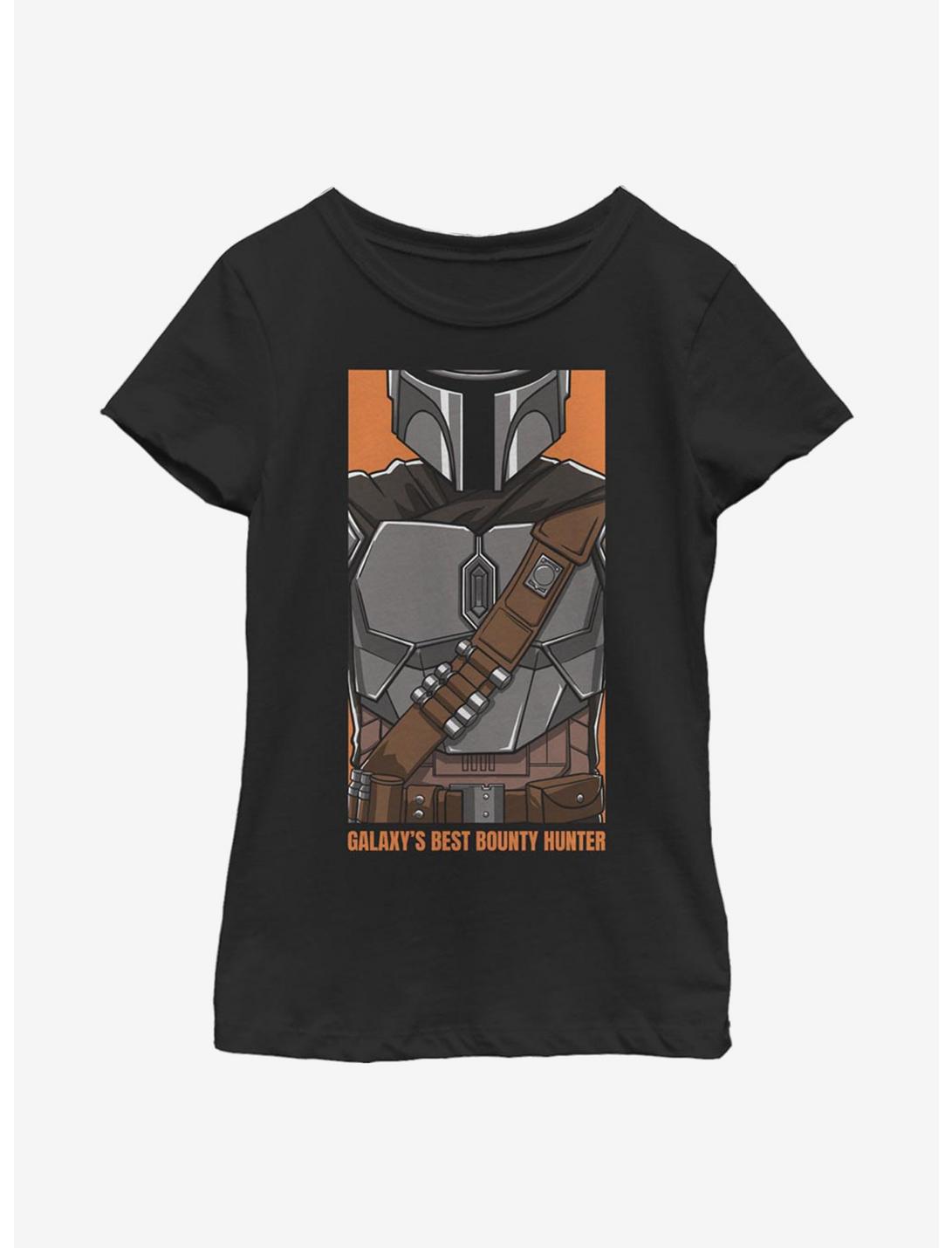 Star Wars The Mandalorian Galaxy's Best Bounty Hunter Youth Girls T-Shirt, BLACK, hi-res