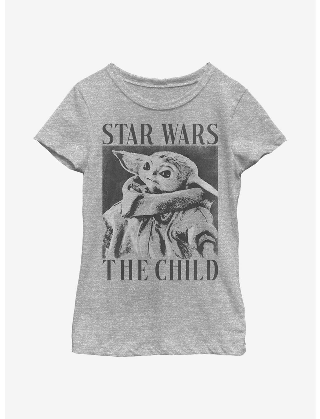 Star Wars The Mandalorian The Child Up Close Youth Girls T-Shirt, ATH HTR, hi-res