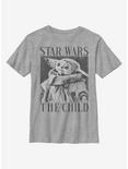 Star Wars The Mandalorian The Child Up Close Youth T-Shirt, ATH HTR, hi-res
