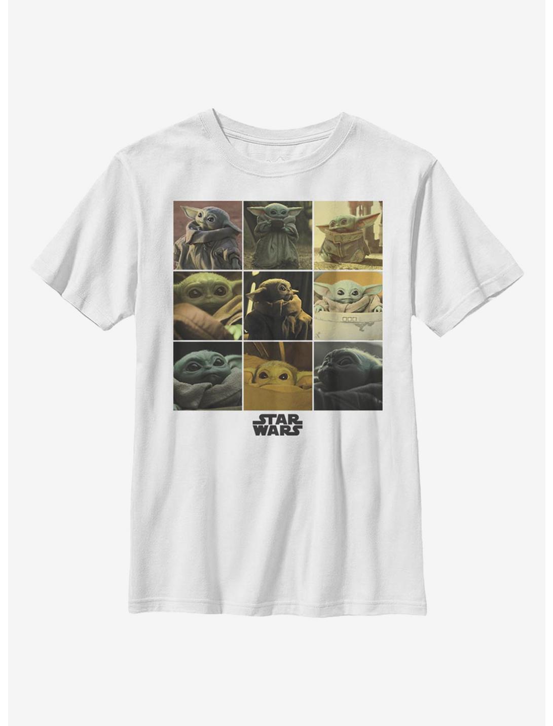 Star Wars The Mandalorian The Child Grid Youth T-Shirt, WHITE, hi-res