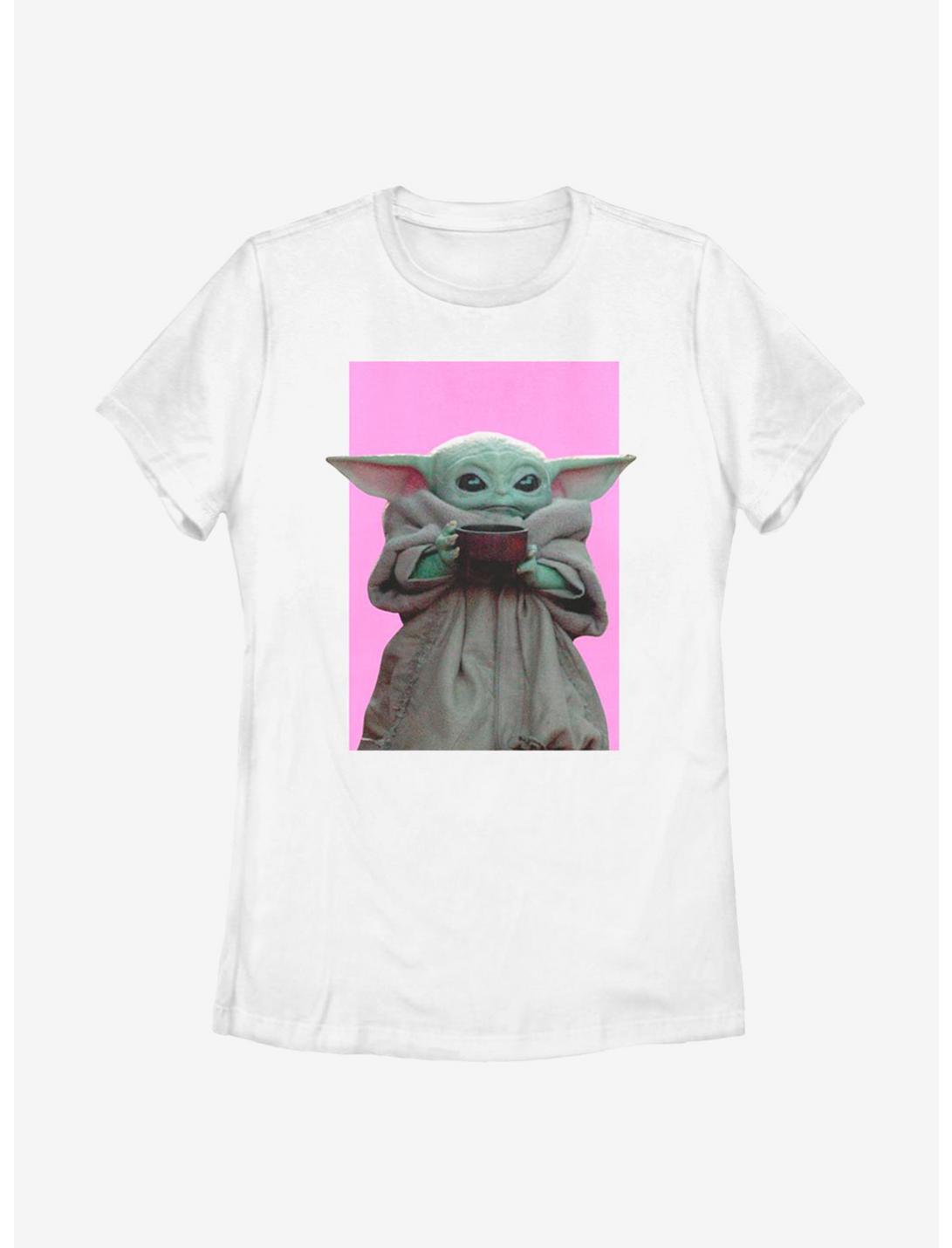 Star Wars The Mandalorian The Child Pink Background Women T-Shirt, WHITE, hi-res