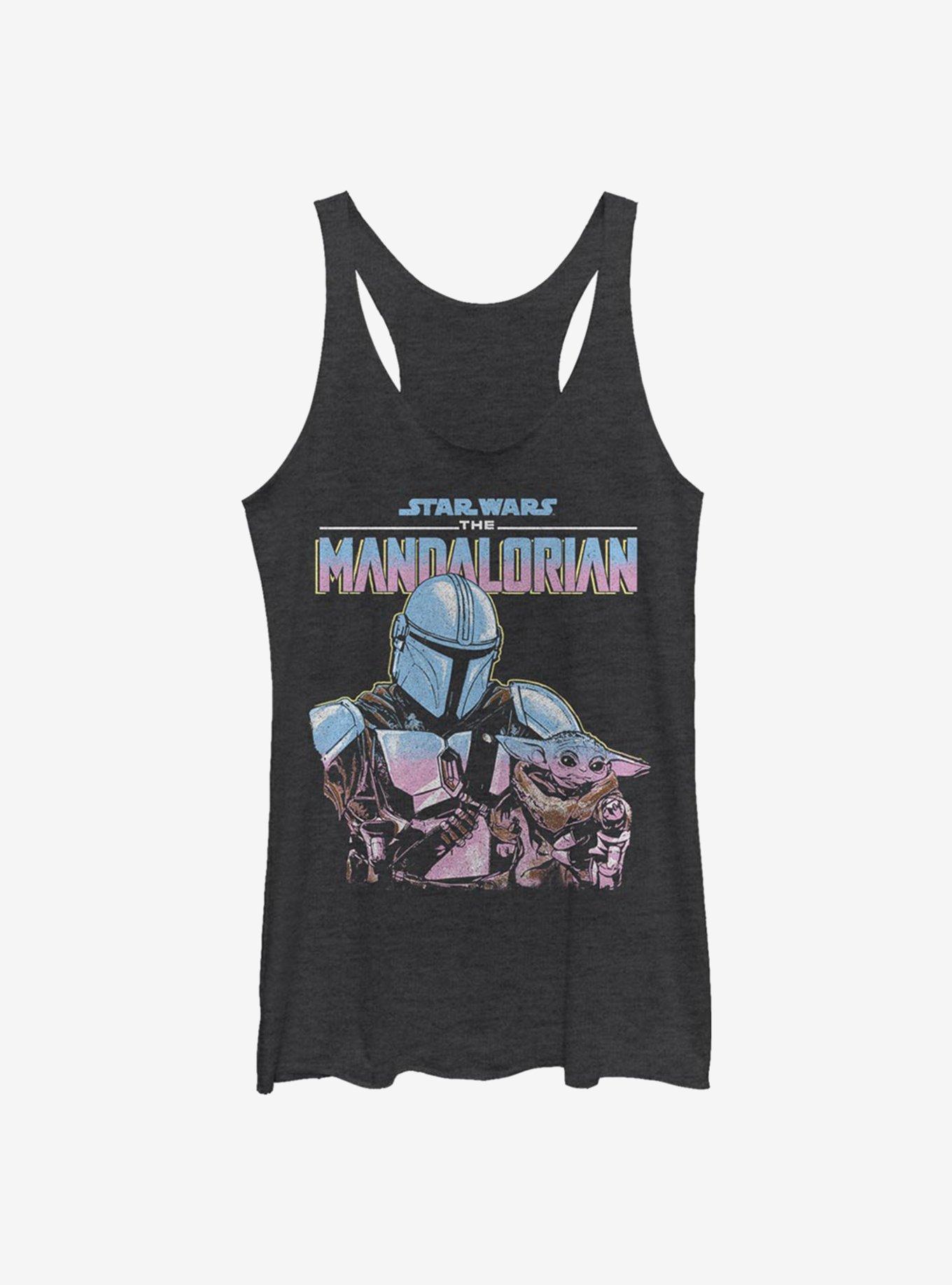 Star Wars The Mandalorian The Child Lone Wolf Womens Tank Top, BLK HTR, hi-res