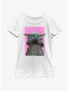 Star Wars The Mandalorian The Child Pink Background Youth Girls T-Shirt, , hi-res