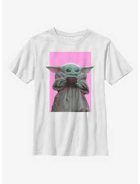 Star Wars The Mandalorian The Child Pink Background Youth T-Shirt, , hi-res