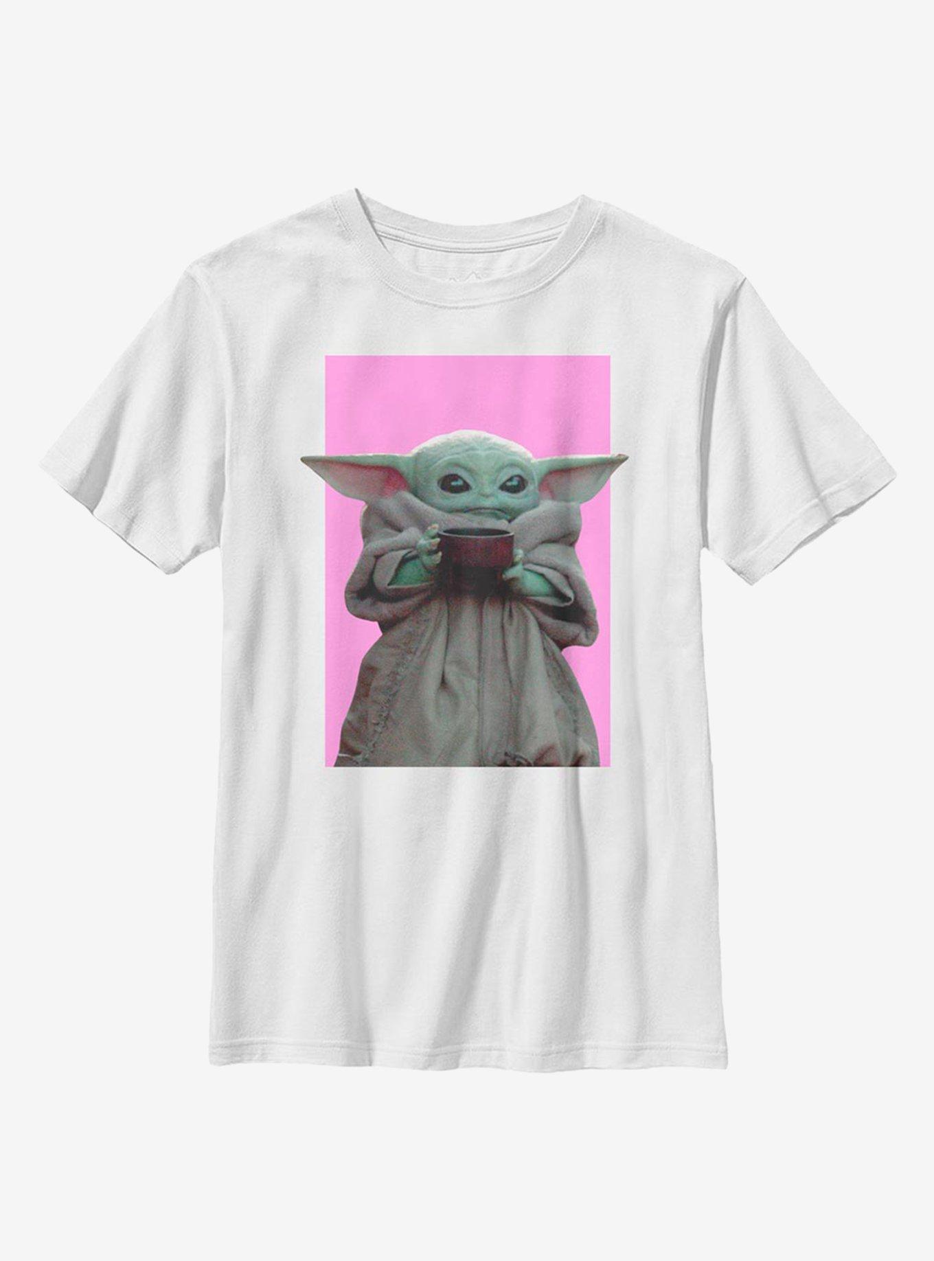 Star Wars The Mandalorian The Child Pink Background Youth T-Shirt, , hi-res