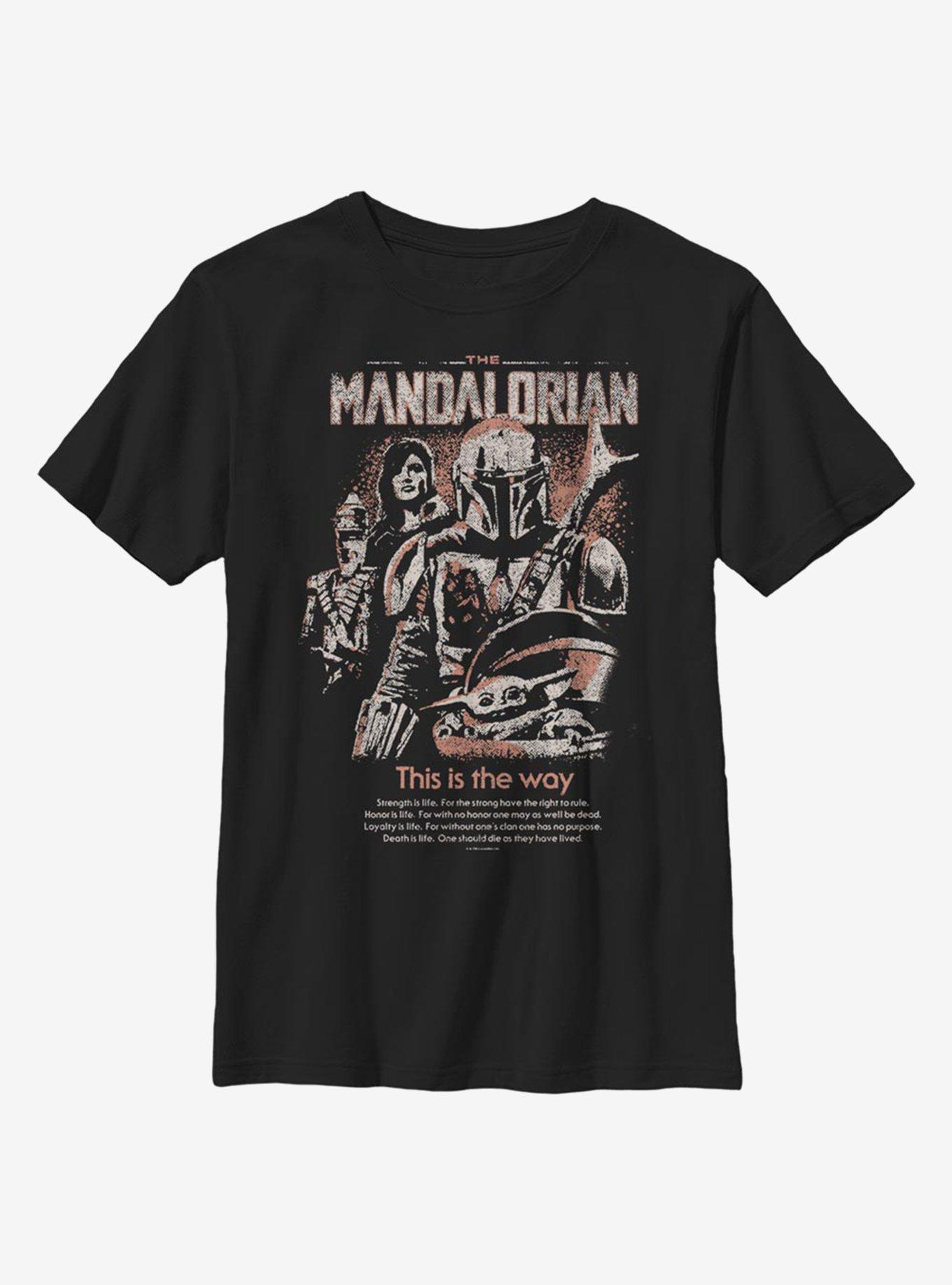 Star Wars The Mandalorian Retro Pop Poster Youth T-Shirt, BLACK, hi-res