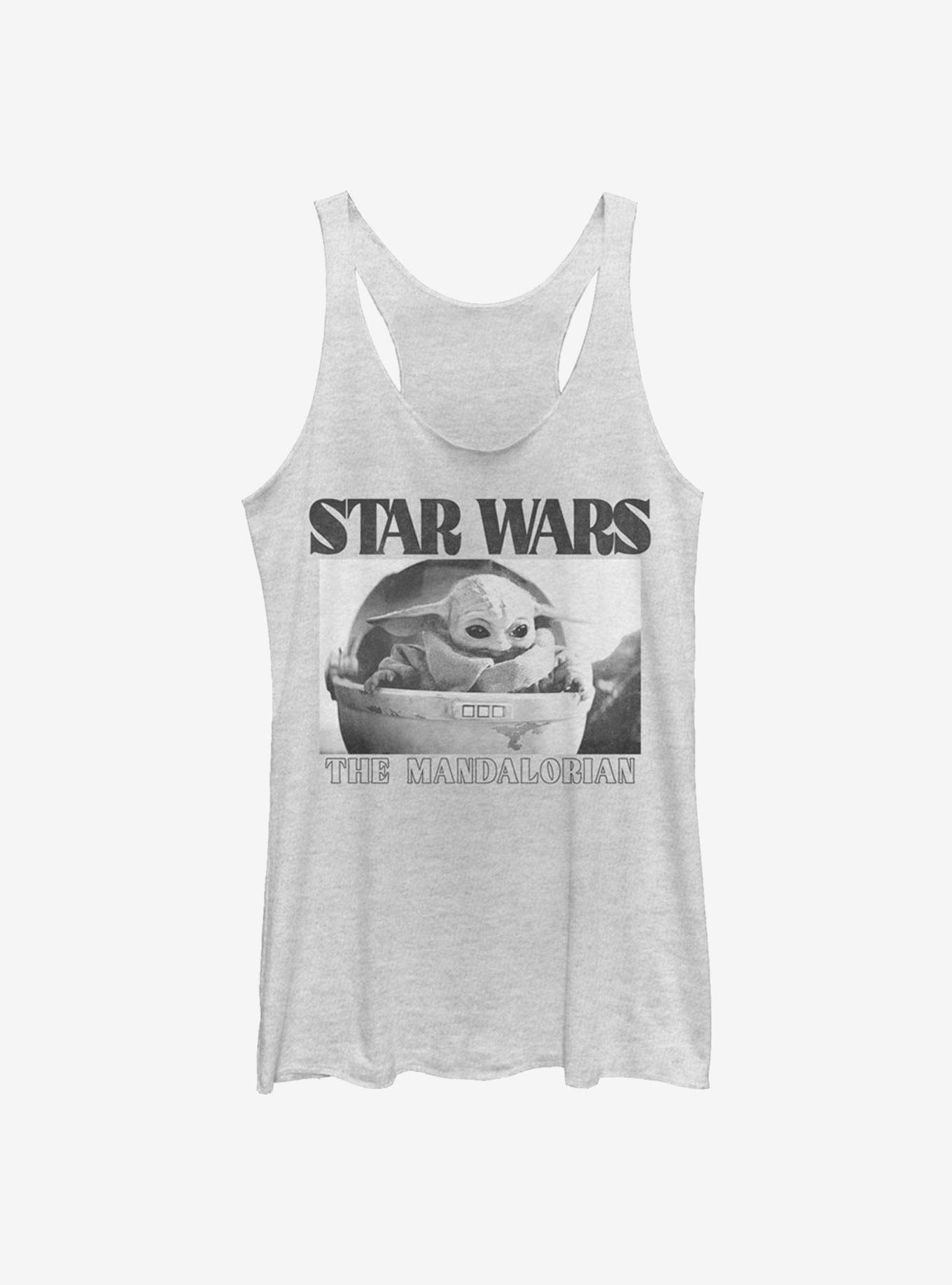 Star Wars The Mandalorian The Child Black And White Photo Womens Tank Top, , hi-res