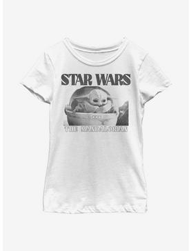 Star Wars The Mandalorian The Child Black And White Photo Youth Girls T-Shirt, , hi-res