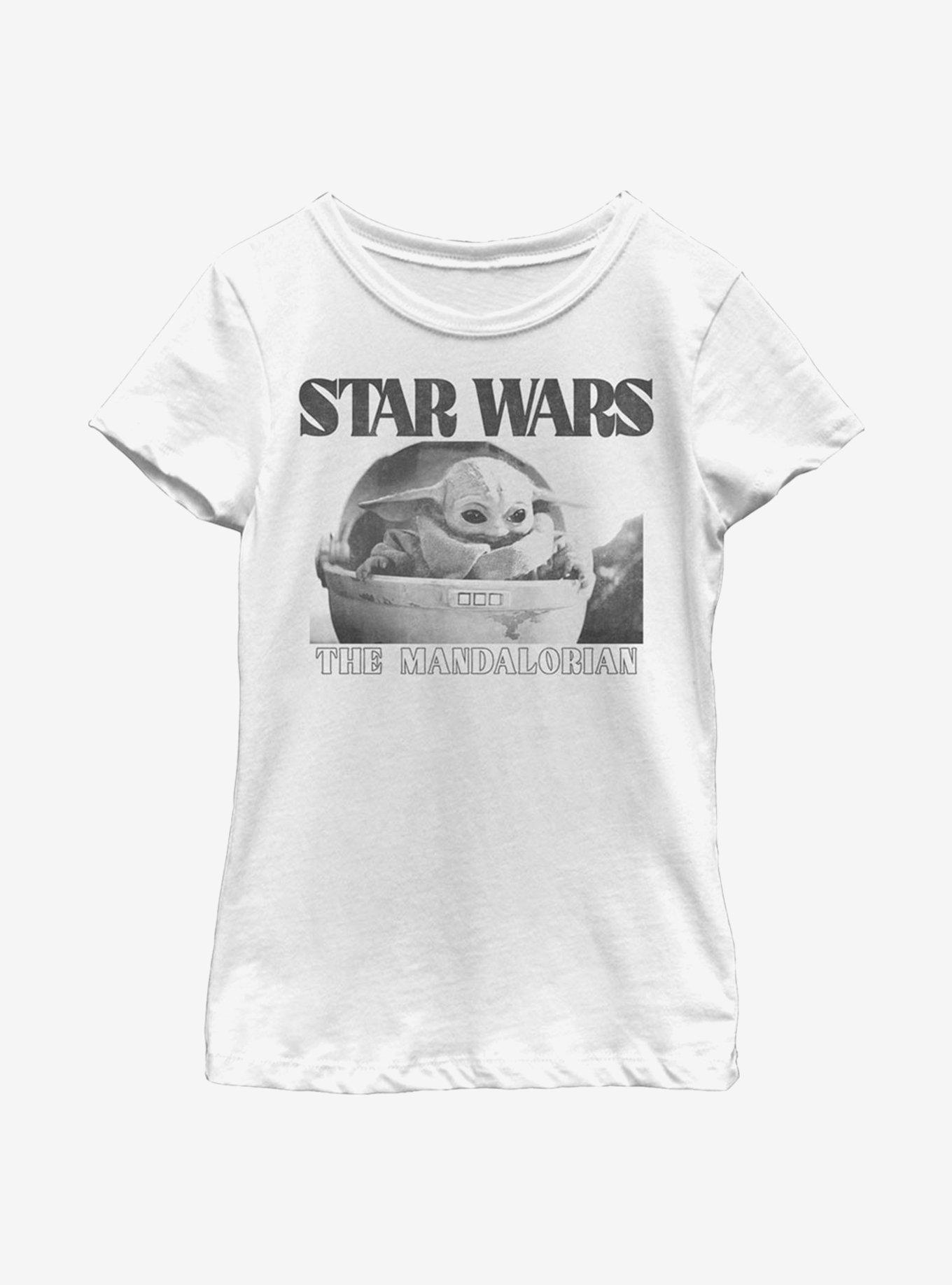 Star Wars The Mandalorian The Child Black And White Photo Youth Girls T-Shirt, , hi-res
