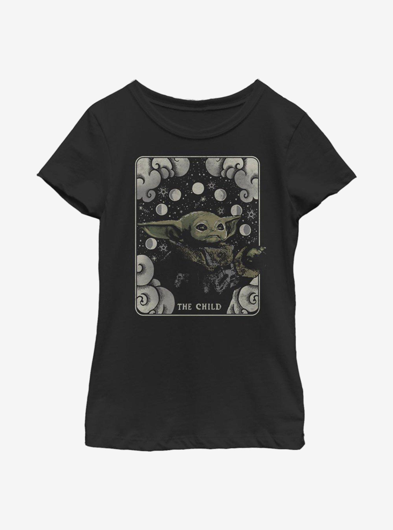 Star Wars The Mandalorian The Child Tarot Youth Girls T-Shirt, BLACK, hi-res