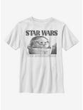 Star Wars The Mandalorian The Child Black And White Photo Youth T-Shirt, WHITE, hi-res