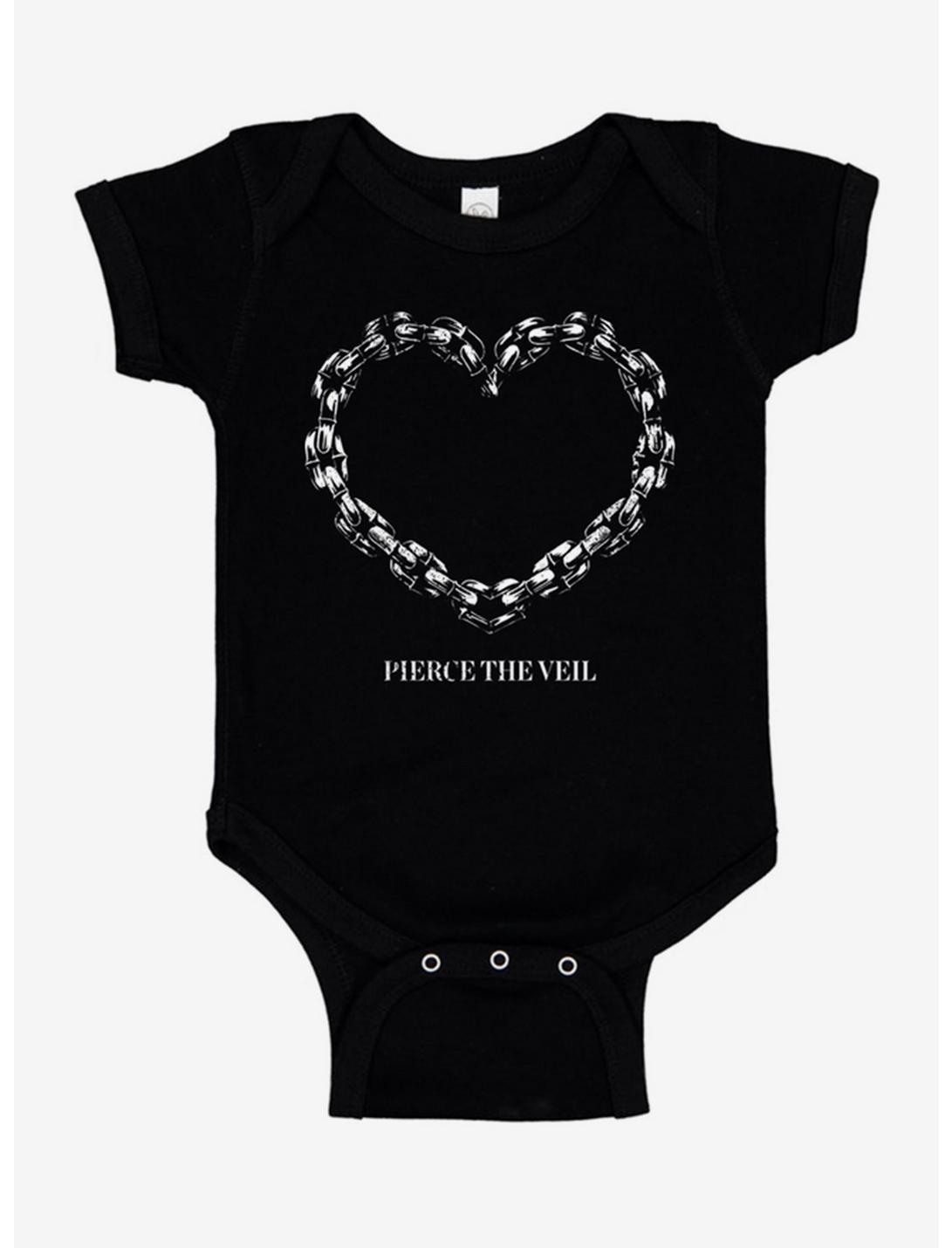 Pierce The Veil Chain Heart Infant Bodysuit, BLACK, hi-res