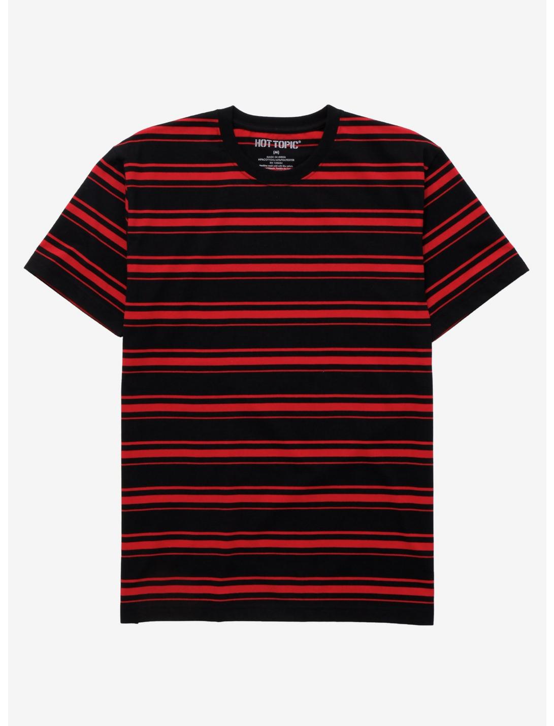 Red & Black Multi Stripe T-Shirt | Hot Topic