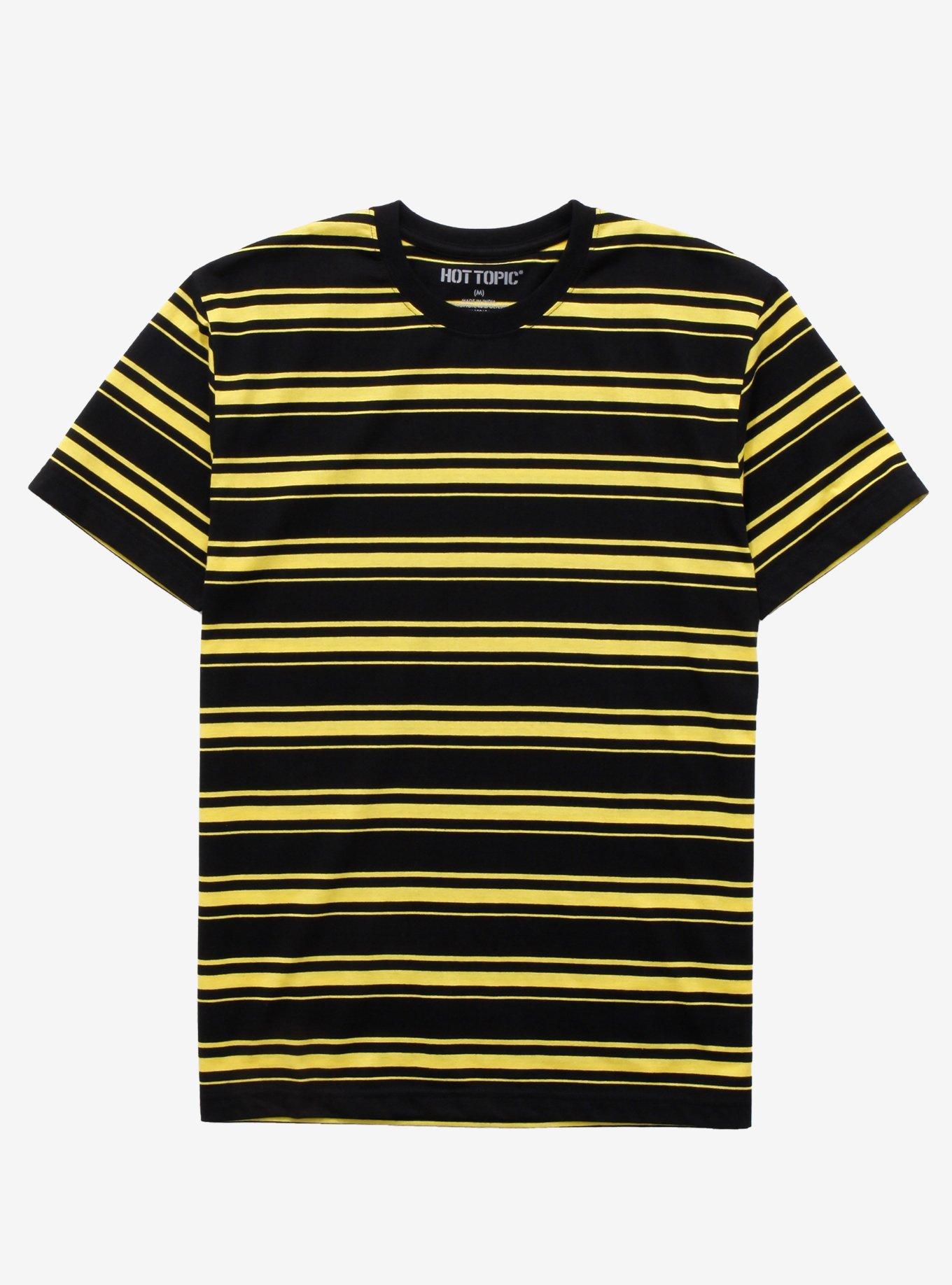 Yellow & Black Multi Stripe T-Shirt, STRIPE - YELLOW, hi-res