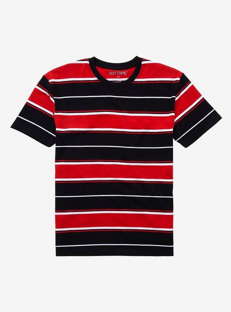 Red Black & White Stripe T-Shirt | Hot Topic