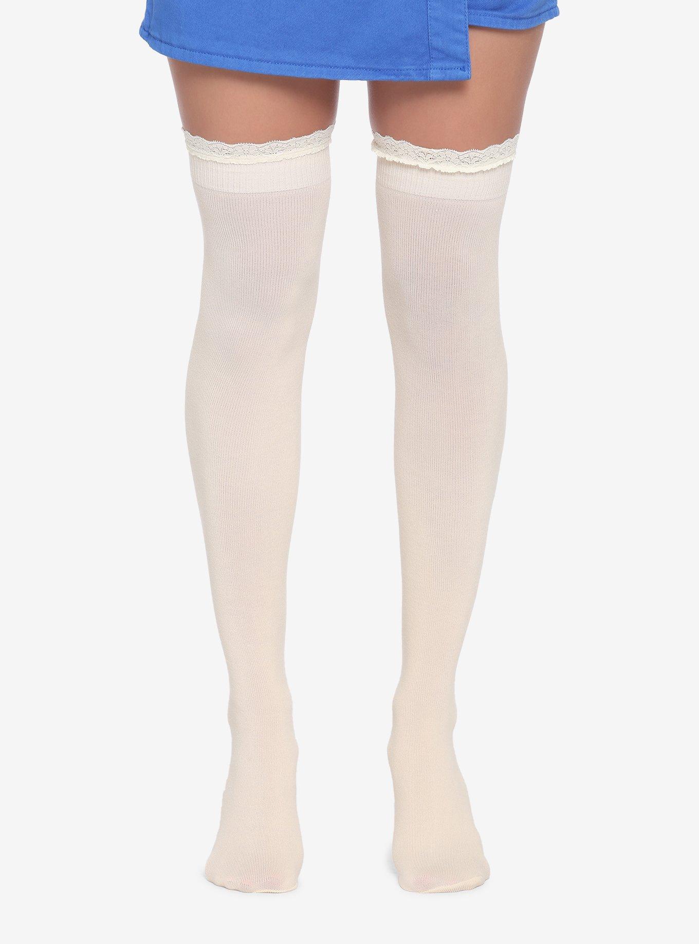 Cream Lace ThighHigh Socks Hot Topic