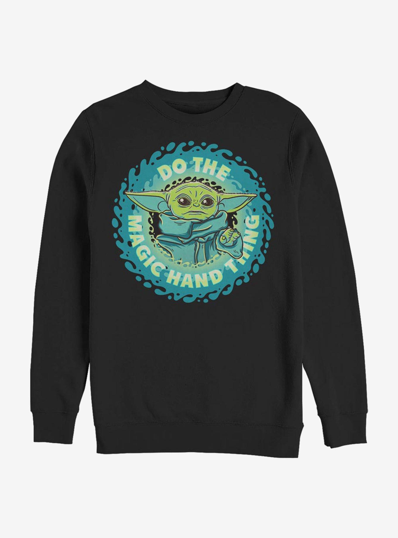 Star Wars The Mandalorian The Child Do The Hand Thing Sweatshirt, BLACK, hi-res