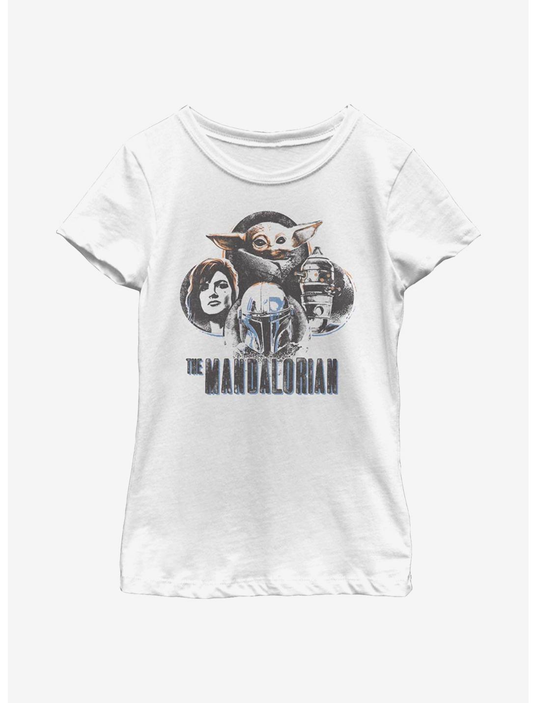Star Wars The Mandalorian Group Circles Youth Girls T-Shirt, WHITE, hi-res