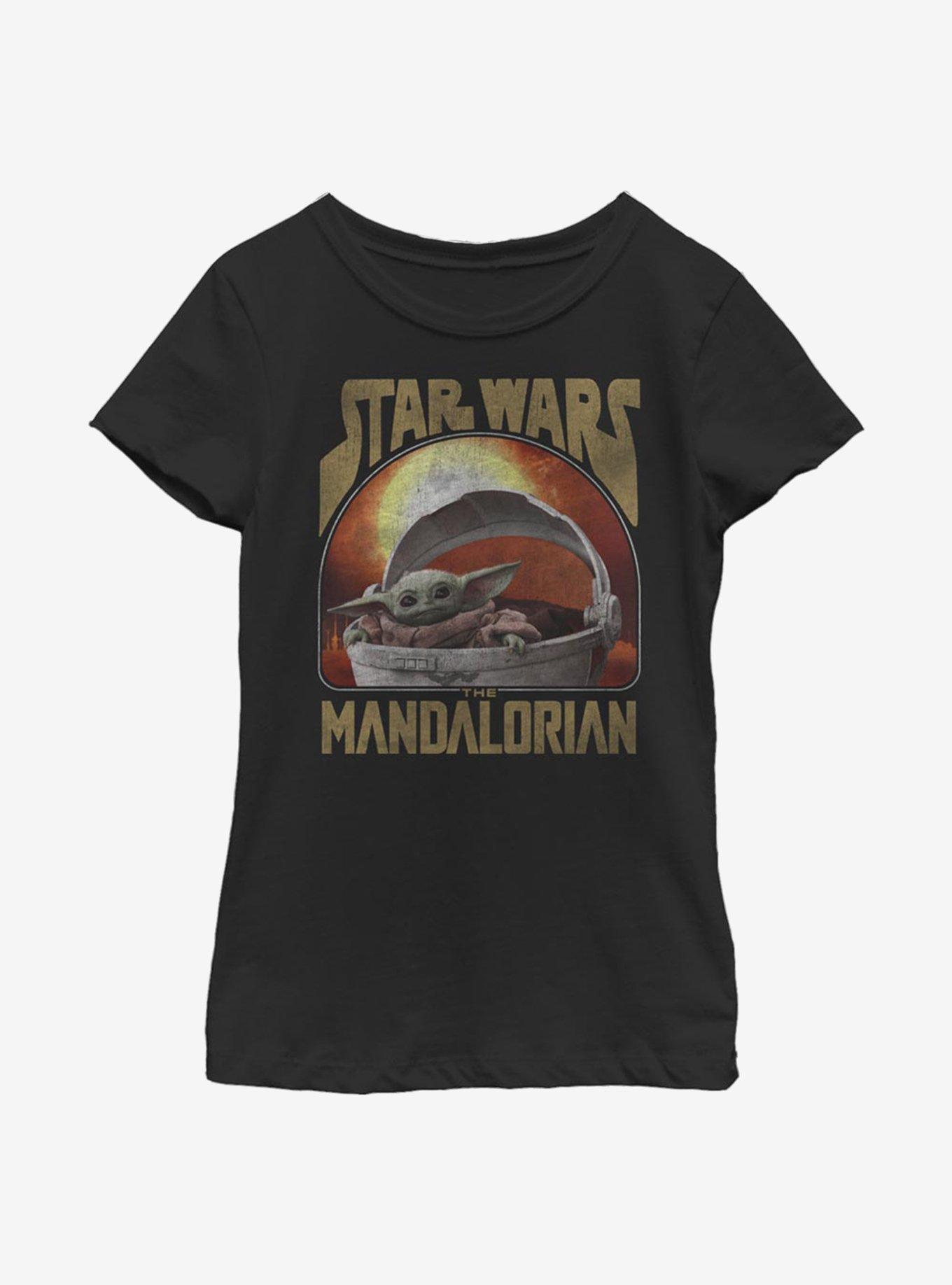 Star Wars The Mandalorian The Child Sunset Youth Girls T-Shirt, BLACK, hi-res